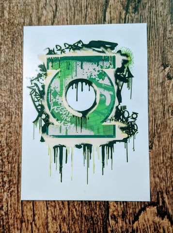 Green Lantern Dripping Paint Logo Temporary Tattoo - supermanstuff.com