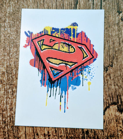 Superman Spray Paint Logo Temporary Tattoo - supermanstuff.com