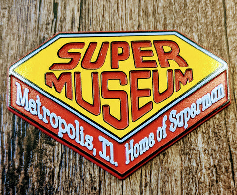 Super Museum Classic Logo Rubber Sculpted Magnet - supermanstuff.com