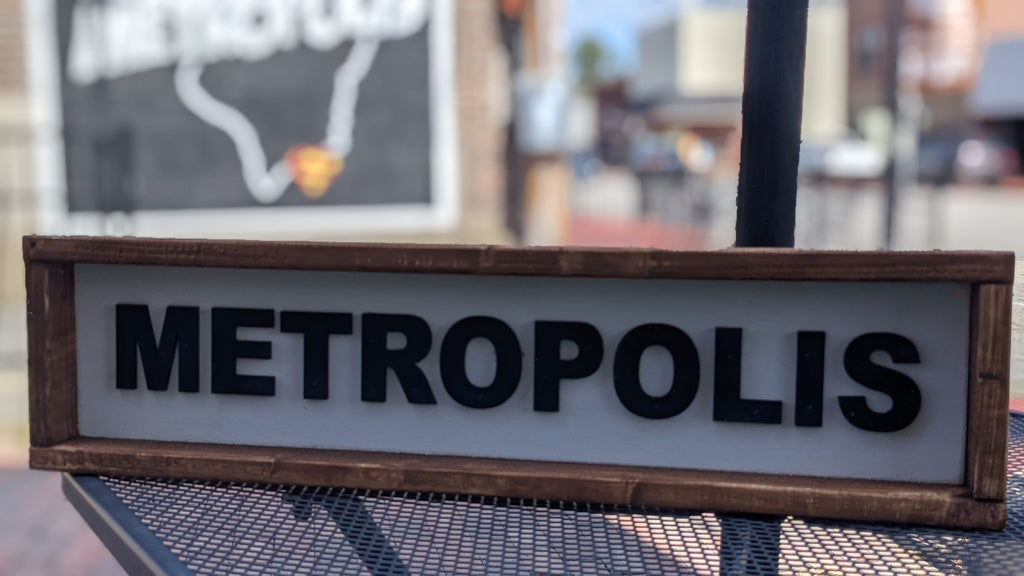 Metropolis hand crafted wooden sign | Superman Stuff