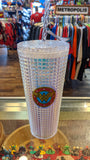 Wonder Woman Jeweled Clear Holographic Acrylic 20 oz Travel Coffee Cup with Straw - supermanstuff.com