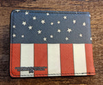 Superman Sheild on American Flag Logo Bi-Fold Wallet - supermanstuff.com
