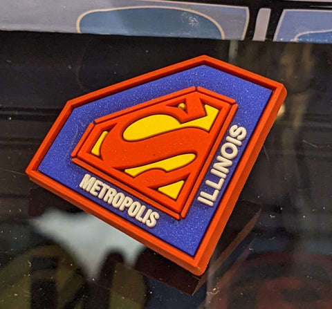 Superman Shield Metropolis Illinois Lapel Pin - supermanstuff.com