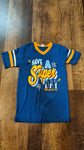 "Have a Super Day!" Metropolis, IL blue Jersey Regular Fit Short Sleeve Shirt - supermanstuff.com