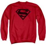 Red & Black Superman Shield Adult Crewneck Sweatshirt - supermanstuff.com