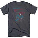 Superman It Tickles Charcoal Gray Adult Regular Fit Short Sleeve Shirt - supermanstuff.com