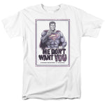 Superman Bizzaro Don't Want You Regular Fit White Short Sleeve Shirt - supermanstuff.com