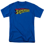 Superman in Action Comics Regular Fit Royal Blue Short Sleeve Shirt - supermanstuff.com