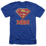 Supergirl Super Mom Adult Royal Blue Regular Fit Short Sleeve Shirt - supermanstuff.com