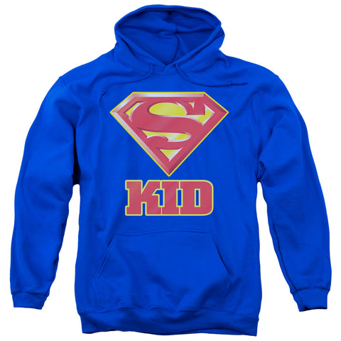 Superman Super Kid Adult Royal Blue Regular Fit Pull-Over Hoodie Sweatshirt - supermanstuff.com