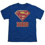 Superman Super Kid Youth Royal Blue Regular Fit Short Sleeve Shirt - supermanstuff.com