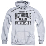 Superman Property of Metropolis University Gray Adult Pull-Over Hoodie Sweatshirt - supermanstuff.com