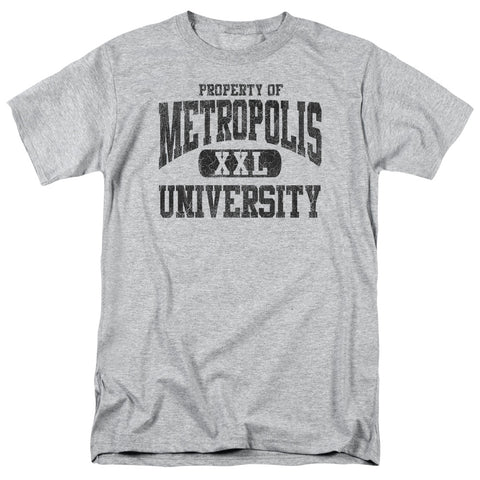 Superman Property of Metropolis University Regular Fit Gray Short Sleeve Shirt - supermanstuff.com