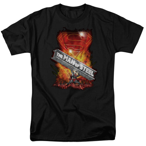 Superman Steel Girdler Regular Fit Black Short Sleeve Shirt - supermanstuff.com