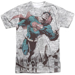 Superman War Zone Adult Regular Fit Short Sleeve Shirt - supermanstuff.com