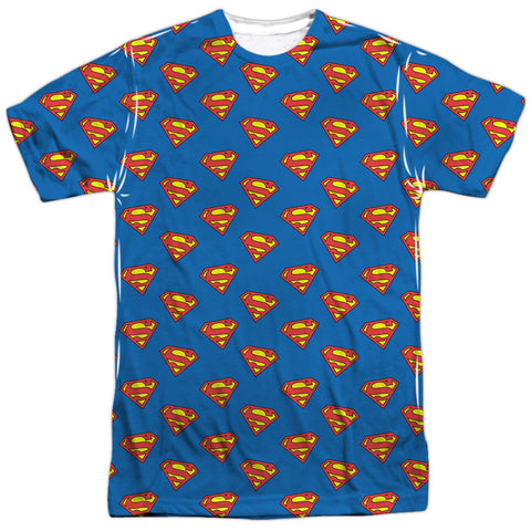 Superman Super Sheild Logos All Over Dye Sublimation Shirt - supermanstuff.com