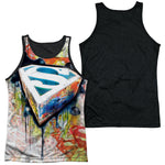 Superman Urban Shields Spray Paint Adult Regular Fit Tank Top Shirt - supermanstuff.com
