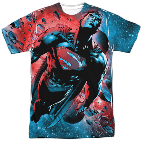 Superman Red Sun Adult Regular Fit Short Sleeve Shirt - supermanstuff.com