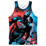 Superman Red Sun Adult Regular Fit Tank Top Shirt - supermanstuff.com