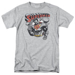 Superman Super KO Adult Regular Fit Grey Short Sleeve Shirt - supermanstuff.com