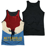 Metropolis Home of Superman Adult 100% Poly Tank Top Black Back Shirt - supermanstuff.com