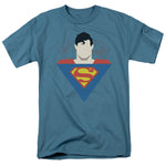 Superman Simple Supes Regular Fit Blue Gray Short Sleeve Shirt - supermanstuff.com