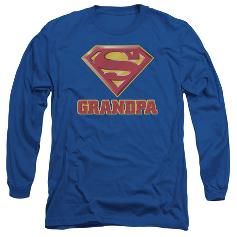 Superman Super Grandpa Adult Long Sleeve Shirt - supermanstuff.com