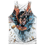 Superman Bullets in the Sky Adult Regular Fit Tank Top Shirt - supermanstuff.com