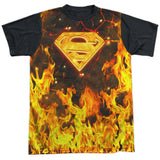 Superman Fire Logo Adult Regular Fit Short Sleeve Shirt - supermanstuff.com