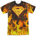 Superman Fire Logo Adult Regular Fit Short Sleeve Shirt - supermanstuff.com