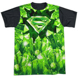 Superman Kryptonite All Over Burst Adult Green and White Regular Fit Short Sleeve Shirt - supermanstuff.com
