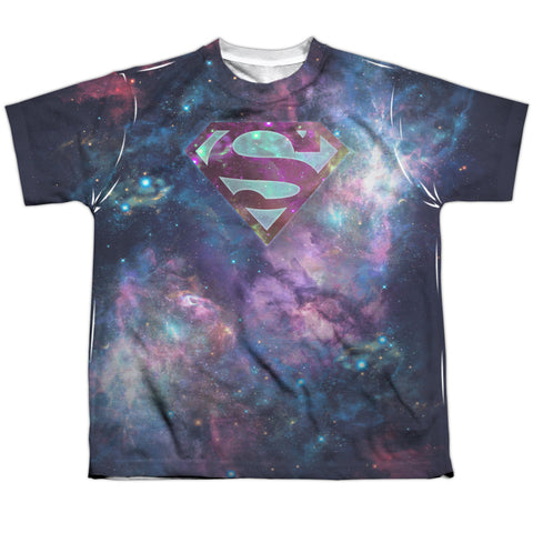 Superman Spaced Out Logo Youth Short Sleeve Shirt - supermanstuff.com