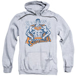 Superman Vintage Stance Grey Adult Pull-Over Hoodie Sweatshirt - supermanstuff.com