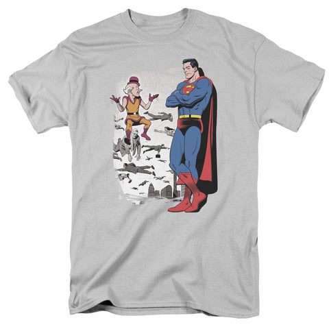 Superman Disbelief Mr. Mxyzptlk Adult Regular Fit Gray Short Sleeve Shirt - supermanstuff.com