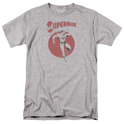 Superman Vintage 1930s Sphere Regular Fit Gray Short Sleeve Shirt - supermanstuff.com