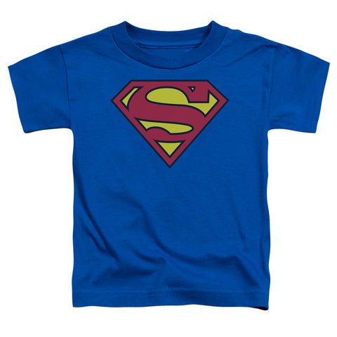 Superman Classic Shield Logo Toddler Royal Blue Shirt - supermanstuff.com