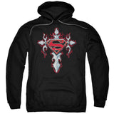 Superman Shield Cross Logo Gothic Steel Adult Pull-Over Hoodie Sweatshirt - supermanstuff.com