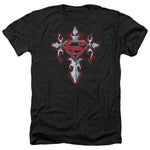 Superman Shield Cross Gothic Steel Logo Regular Fit Black Short Sleeve Shirt - supermanstuff.com