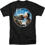 E.T. Extra Terrestrial Gertie Kisses Regular Fit Black Short Sleeve Shirt - supermanstuff.com