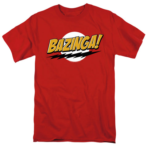 Big Bang Theory Bazinga Red Adult Regular Fit Short Sleeve Shirt - supermanstuff.com
