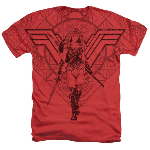 Wonder Woman Shield of Wonder Red Adult Regular Fit Short Sleeve Shirt - supermanstuff.com