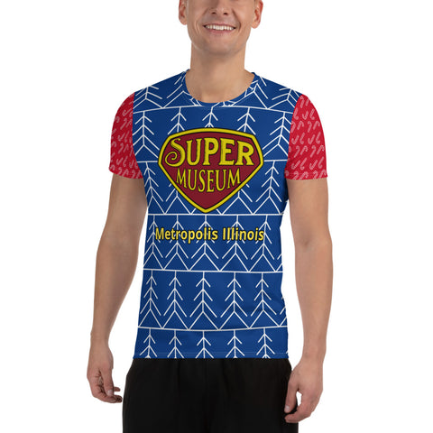 Super Museum Christmas Sweater All-Over Print Men's Athletic T-shirt - supermanstuff.com