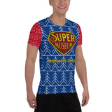 Super Museum Christmas Sweater All-Over Print Men's Athletic T-shirt - supermanstuff.com
