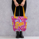 Have a Super Day Pink Pattern tote bag - supermanstuff.com