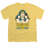  Wonder Woman Arms Crossed Bright Yellow Youth Shirt