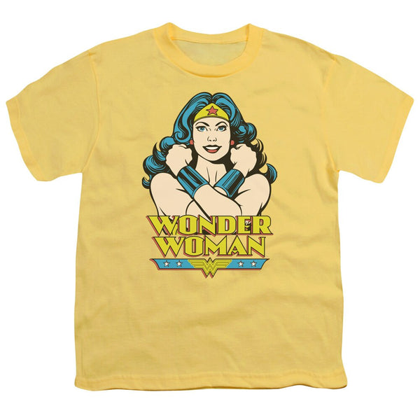 Wonder Woman Arms Crossed Bright Yellow Youth Regular Fit