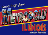 Metropolis Illinois High Gloss Letter Art Postcard