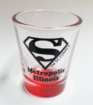 Metropolis ILLINOIS Tinted Red Superman Logo Shot Glass - supermanstuff.com