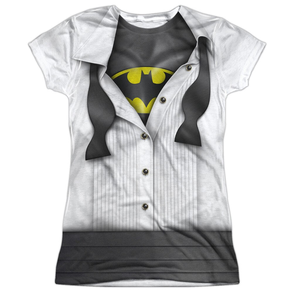 Batman Batgirl I'm Batman Women's Junior Cap Sleeve White Polyester Shirt