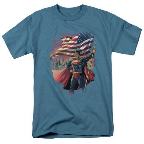 Superman "American Hero" T Shirt - supermanstuff.com